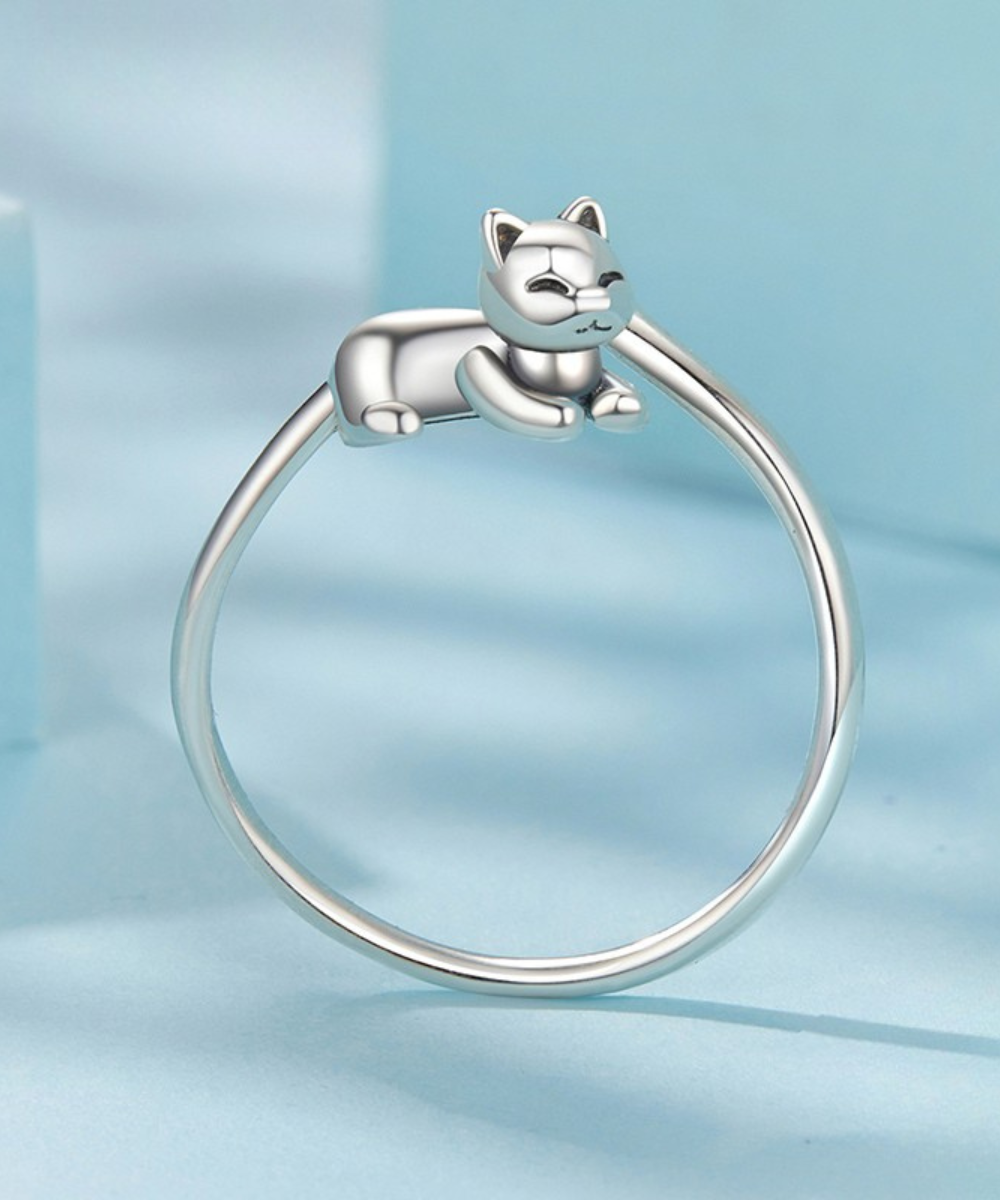 Anel Gatinho Prata 925