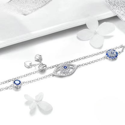 Pulseira Olho de Safira Prata 925