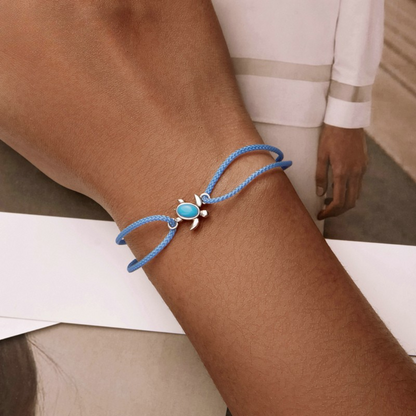 Pulseira Tartaruga Azul Prata 925