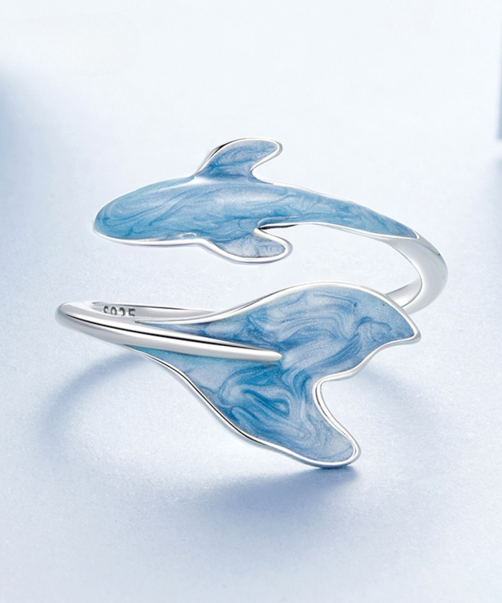 Anel Dueto Marinho Prata 925