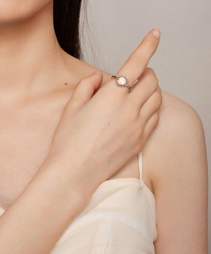 Anel Sol de Opala Prata 925