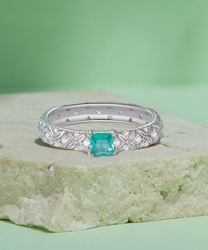 Anel Verde Esmeralda Prata 925