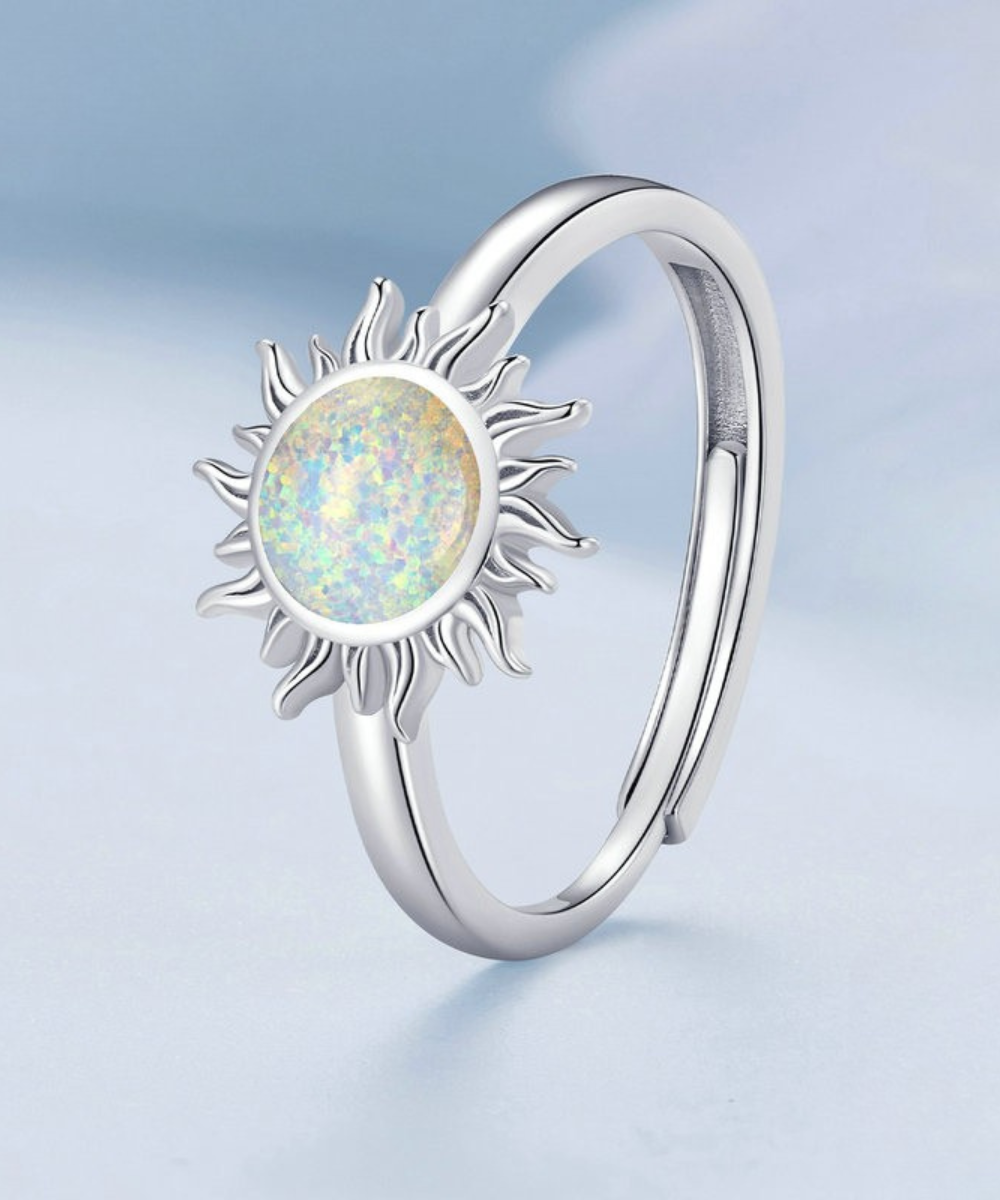 Anel Sol de Opala Prata 925