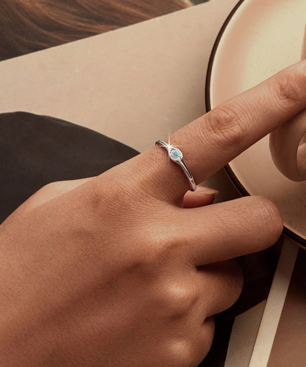 Anel Olho Turco Prata 925