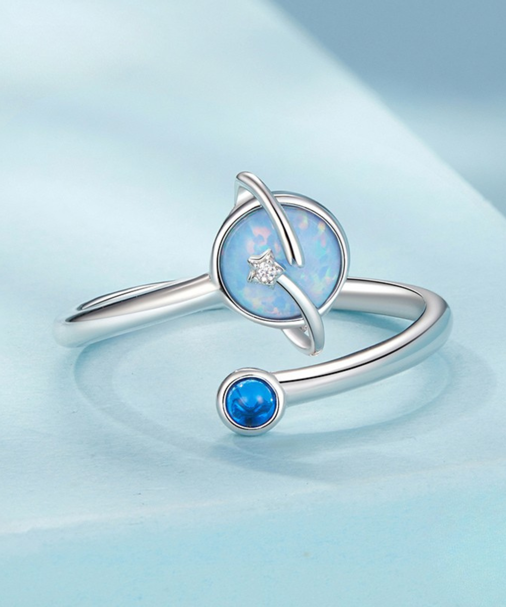 Anel Planeta Prata 925