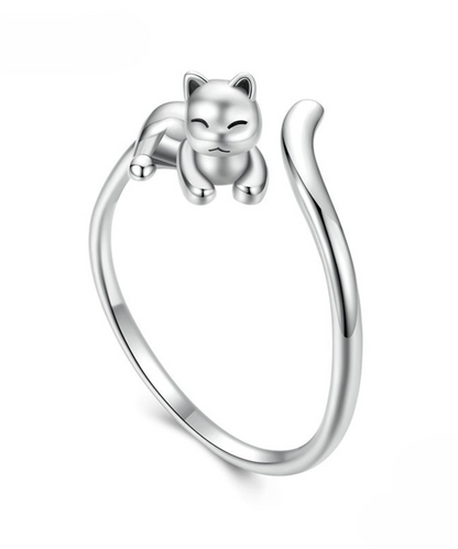 Anel Gatinho Prata 925