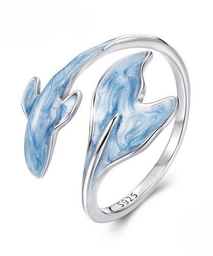 Anel Dueto Marinho Prata 925