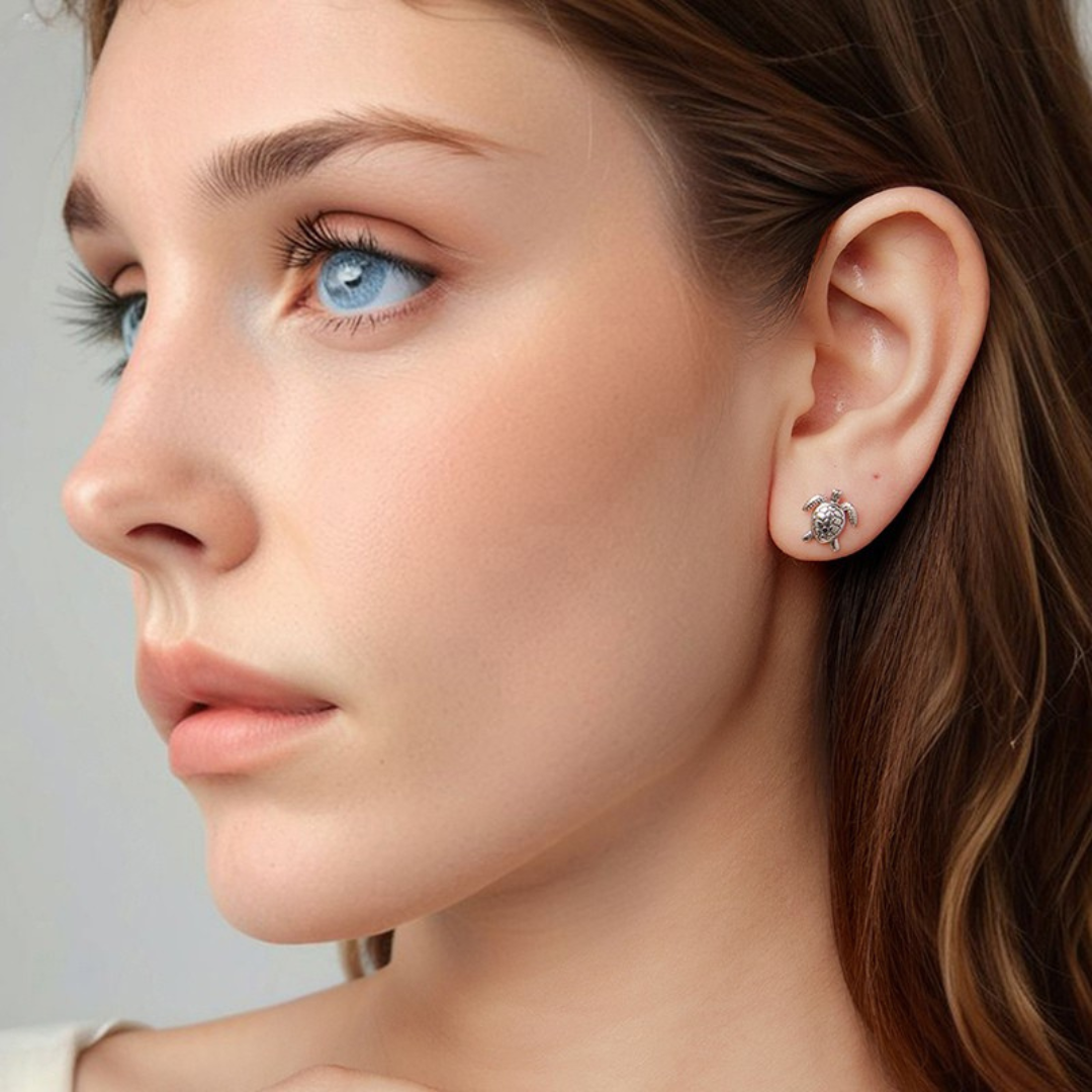 Brinco Tartaruga Clássico — prata 925