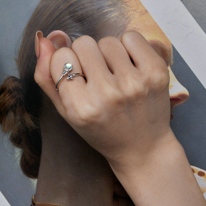 Anel Astronauta e Foguete em prata 925