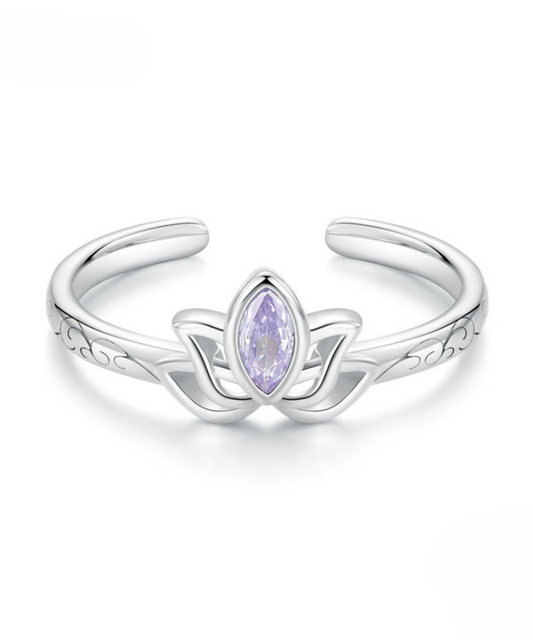 Anel Flor de Lótus Prata 925