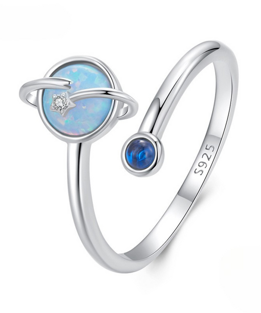 Anel Planeta Prata 925