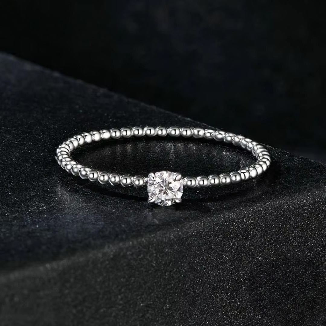 Anel Pedra Moissanite Prata 925