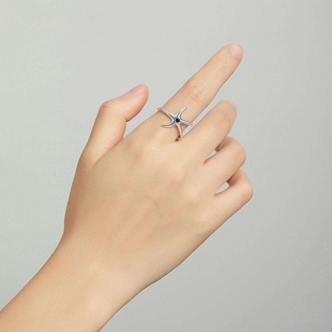 Anel Estrela do Mar Prata 925