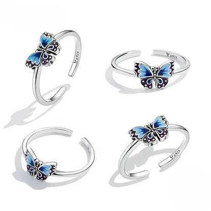 Anel Borboleta Vintage em prata 925