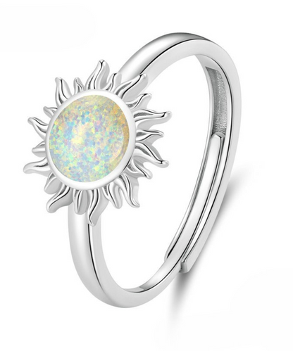 Anel Sol de Opala Prata 925