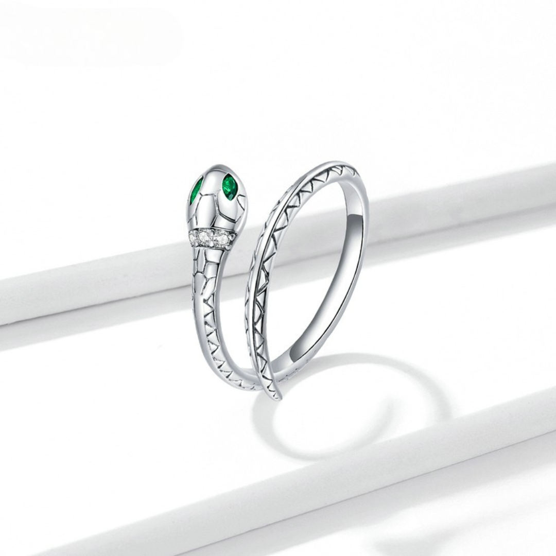 Anel Cobra Vintage Prata 925