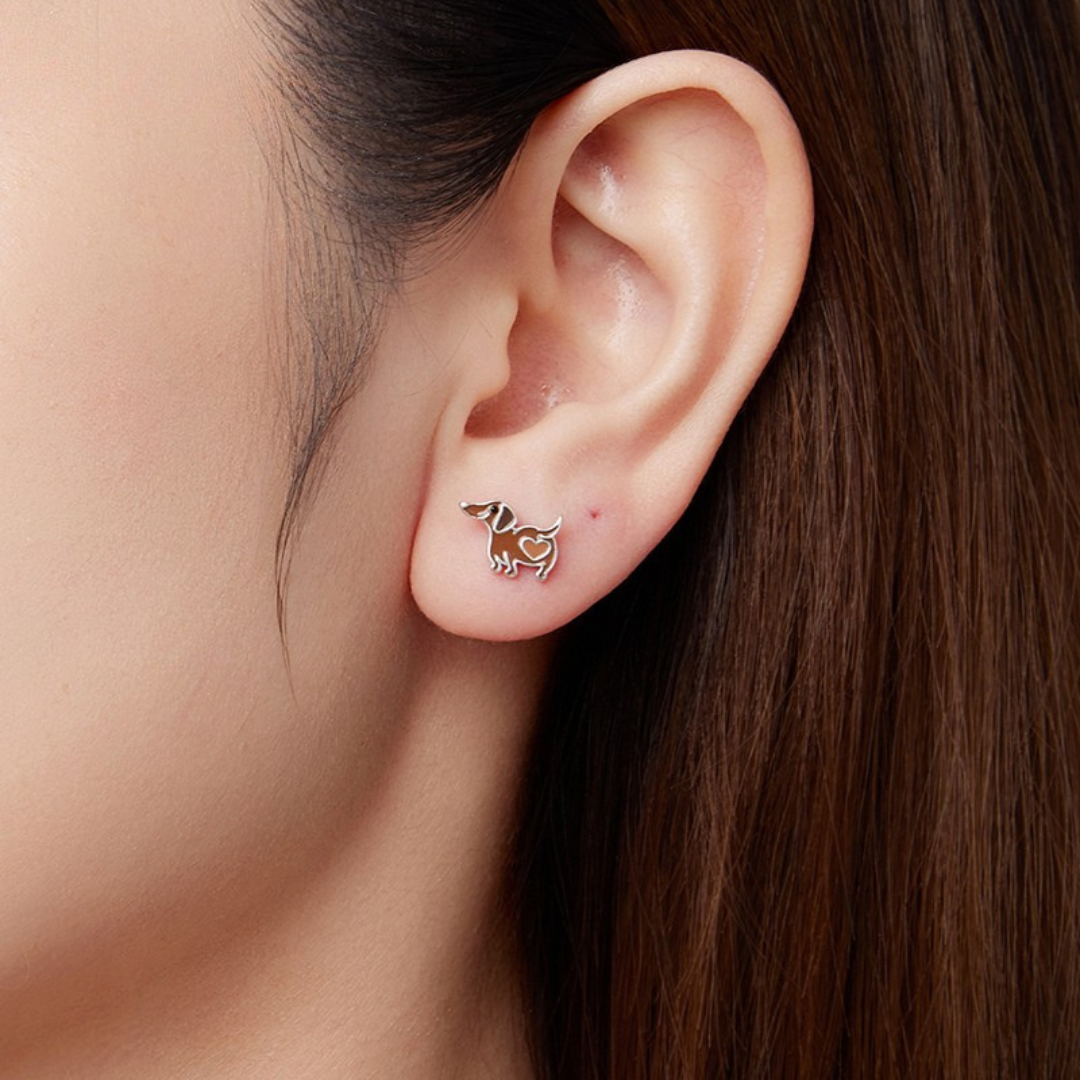 Brinco Dashround com Coração em prata 925