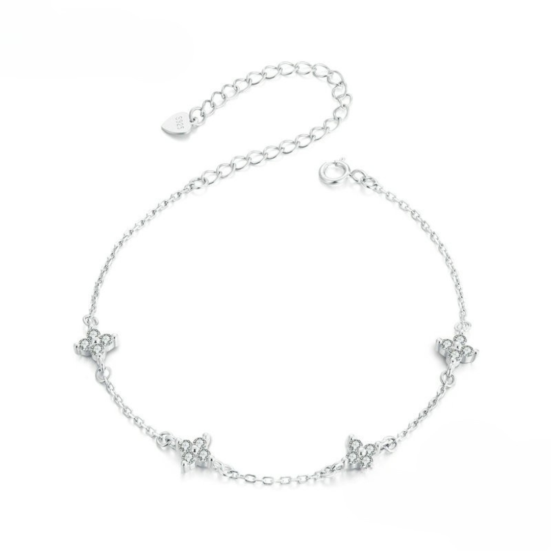 Pulseira Flor com Zircônia Prata 925