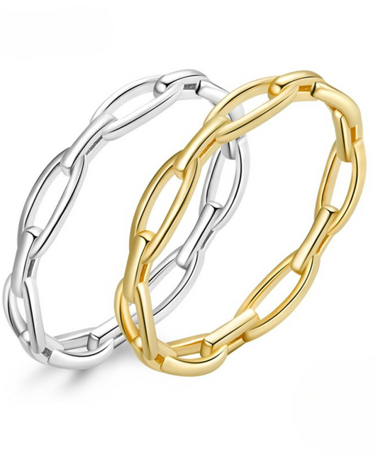 Anel Corrente Geométrica Prata 925