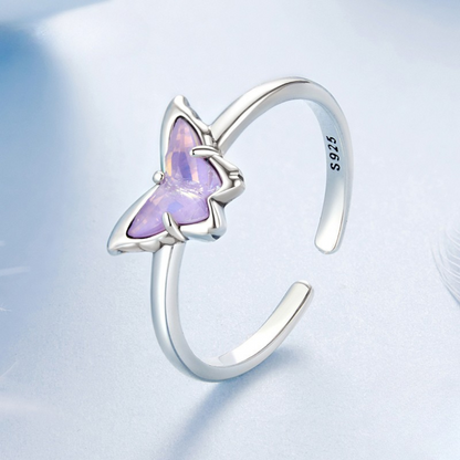 Anel Borboleta Lilás – Prata 925