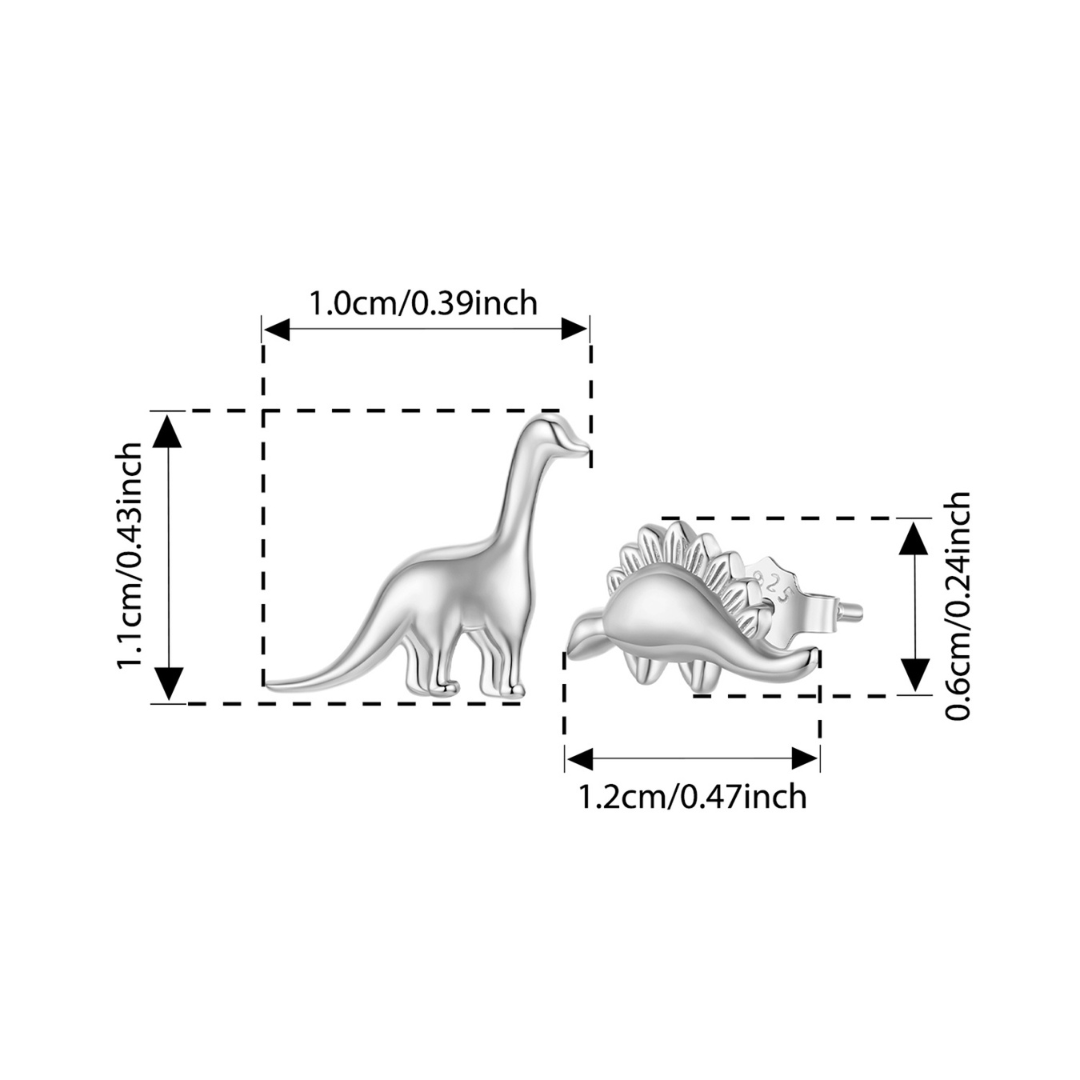 Brinco Dinossauro em prata 925