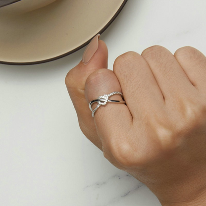 Anel Nó Duplo – Prata 925