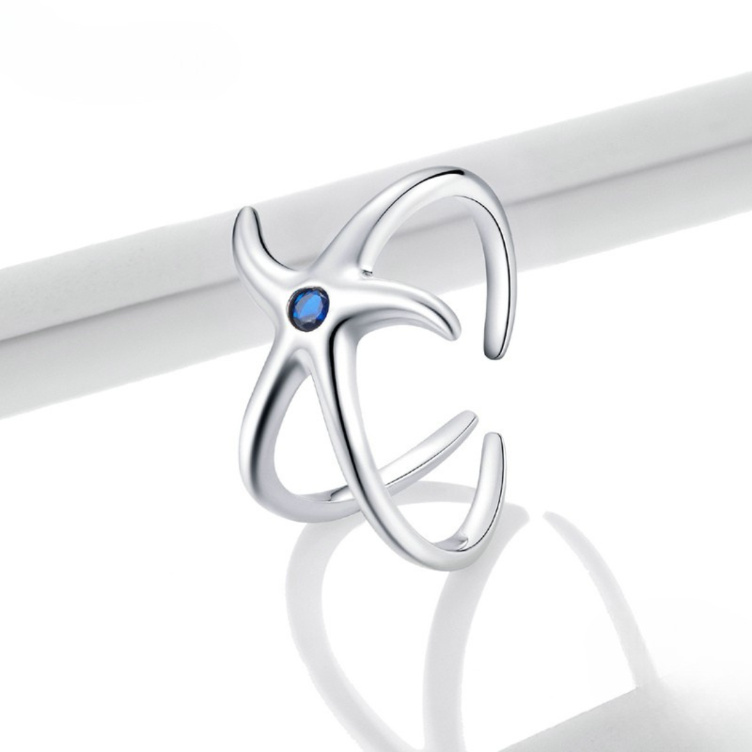 Anel Estrela do Mar Prata 925