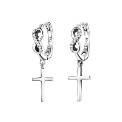 Brinco Cruz com Zircônia — prata 925