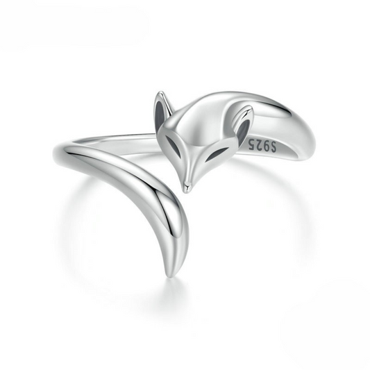 Anel Cauda de Raposa Ajustável em prata 925