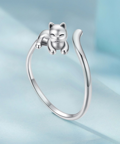 Anel Gatinho Prata 925