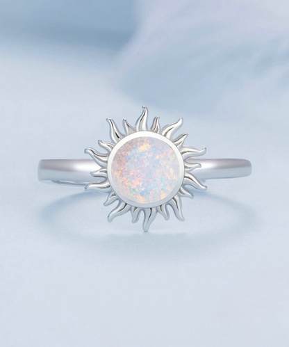 Anel Sol de Opala Prata 925