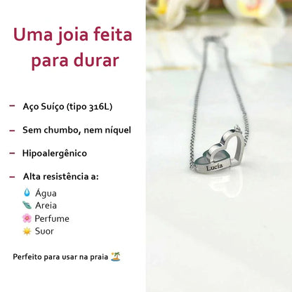 Caixa Amor de Quatro Rosas & Colar Personalizado